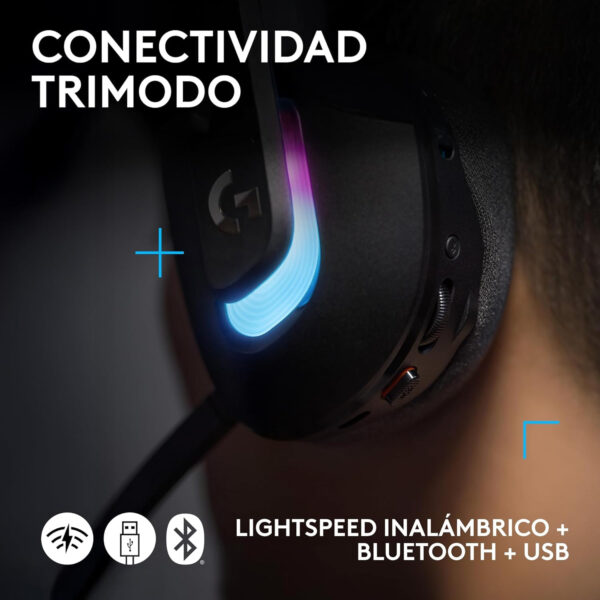 Audifono Gamer Con Microfono Logitech G522 Lightspeed Black - Imagen 5