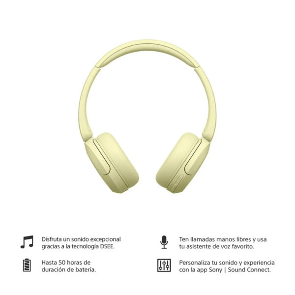 Audifonos Sony Inalambricos Bluetooth WH-CH520 Amarillo - Imagen 3