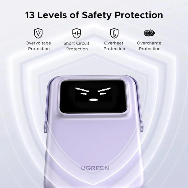 Power Bank Ugreen Inalambrico Magnetico Robot 5000mAh 20W Morado 35606 - Imagen 3