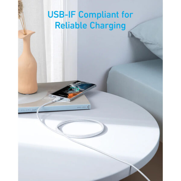Cable Anker A81F7H21 USB-C a USB-C 3m Blanco - Imagen 4