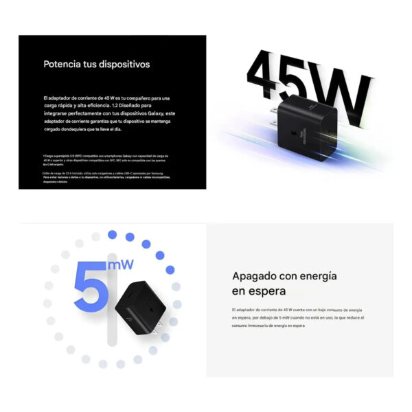 Cargador Samsung 45W USB-C a USB-C EP-T4511 Black - Imagen 4