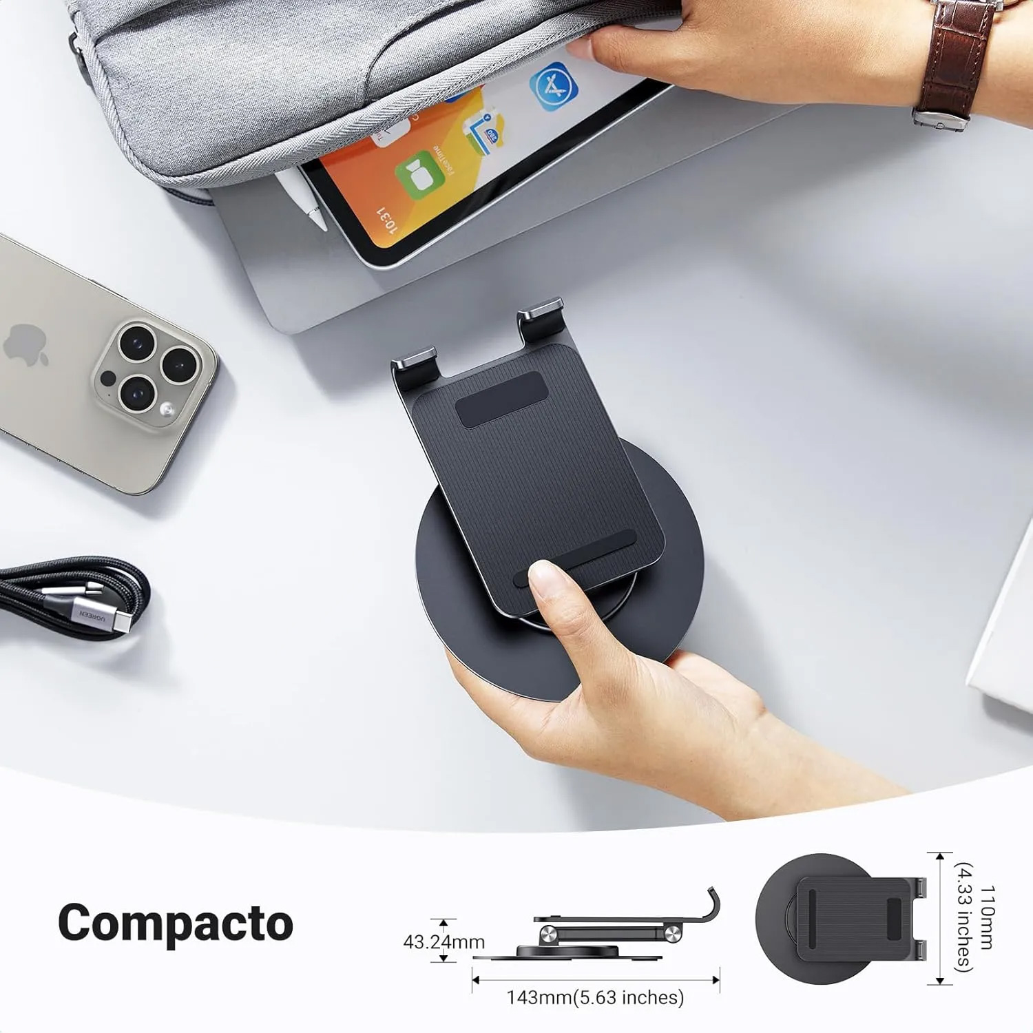 Soporte Aluminio Ugreen Para Telefono LP805-35152 - Imagen 5