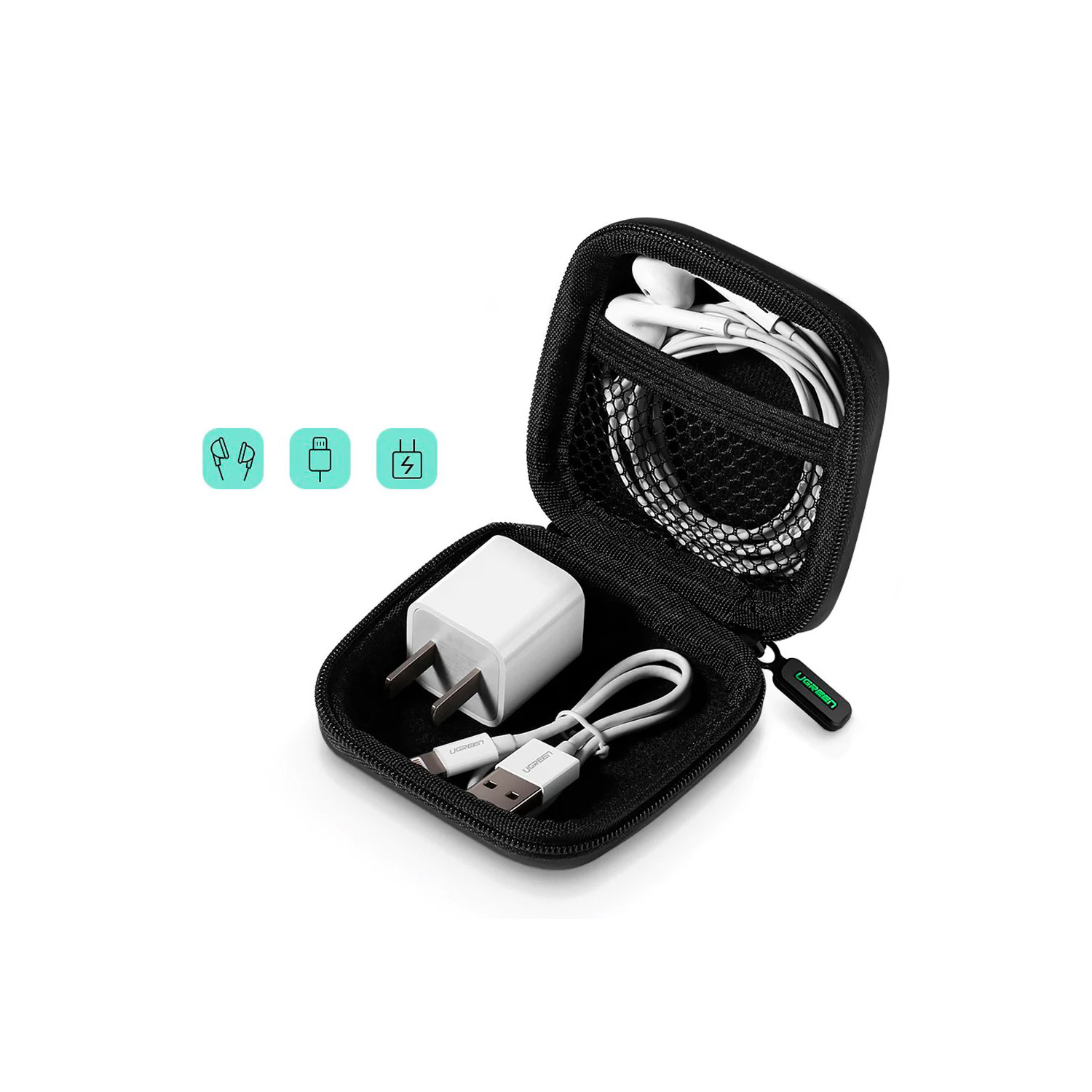 Estuche Rigido Para Auriculares Ugreen Negro 40816 - Imagen 2