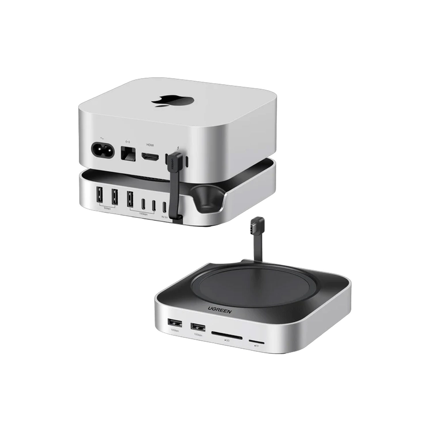 Docking Ugreen Mac Mini M4 USB-C 8 en 1 SSD NVMe 10Gbps CM841-65487 Blanco - Imagen 4