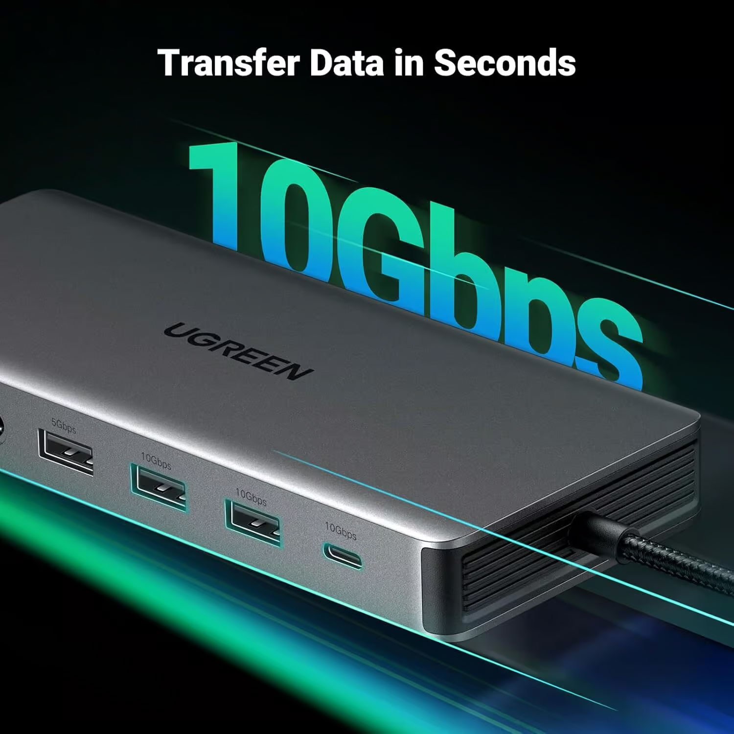 Hub Ugreen 13 en 1 USB-C a USB3.0+2xUSB+USB-C+2xHDMI+RJ45+SD&TF+PD 15978 Negro - Imagen 3