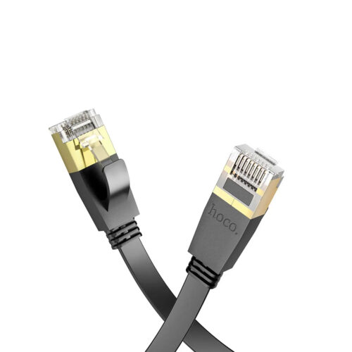 Cable De Red Hoco Cat6 Plano Cobre Puro RJ45 20m Negro