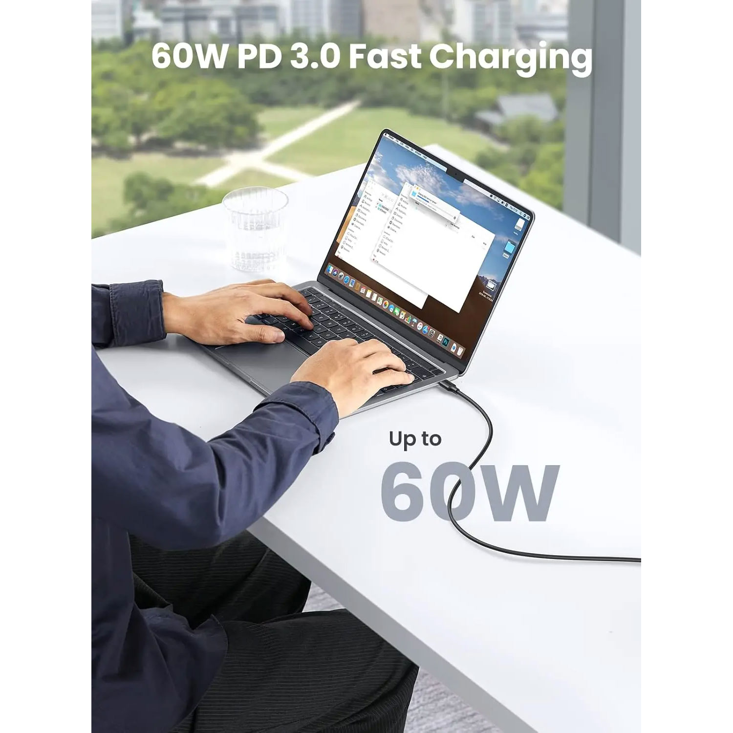 Cable Ugreen USB-C 2.0 M/M 2M 60W Negro US286 10306 - Imagen 5