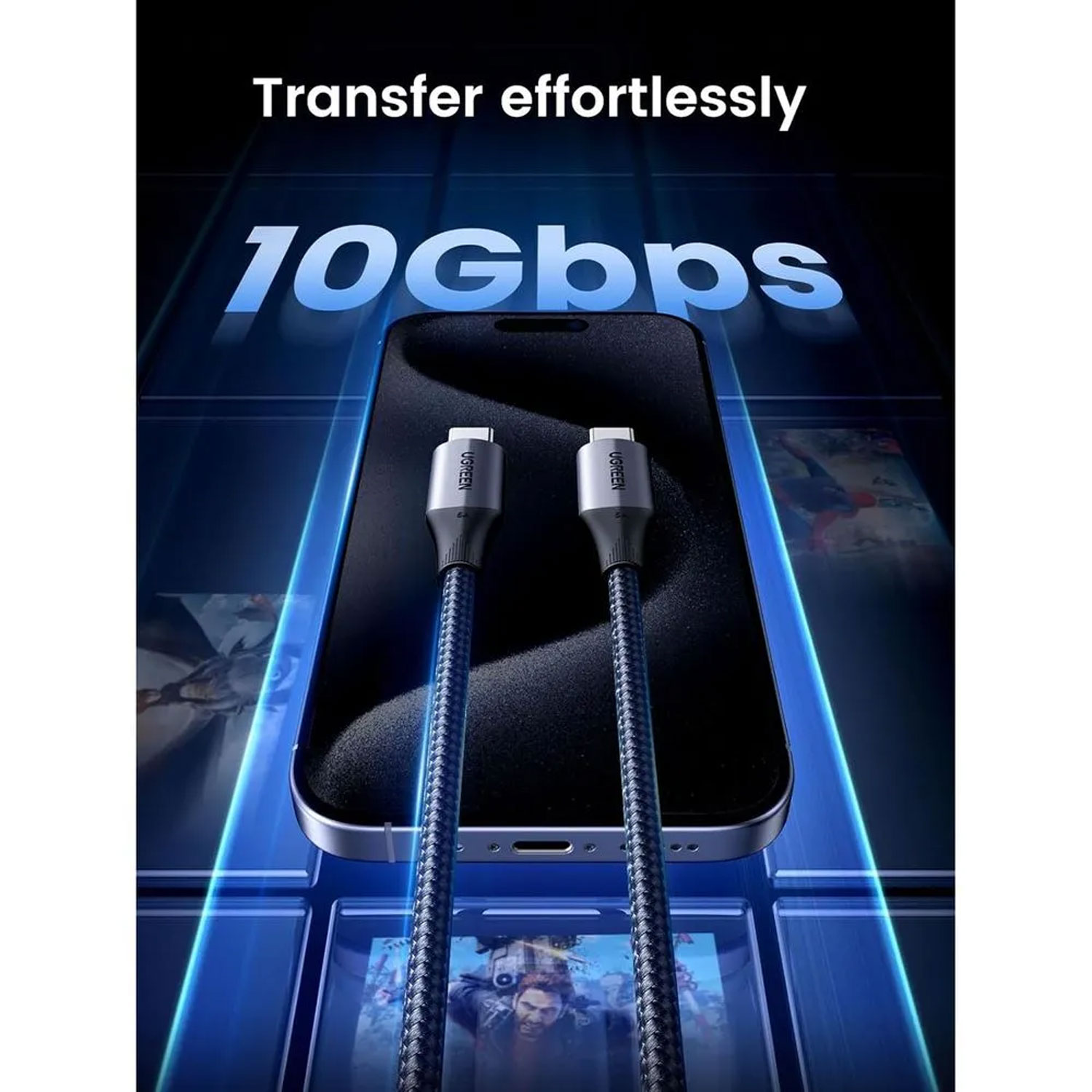 Cable Ugreen USB-C 3.2 Gen 2 1M Negro US355 80150 - Imagen 4