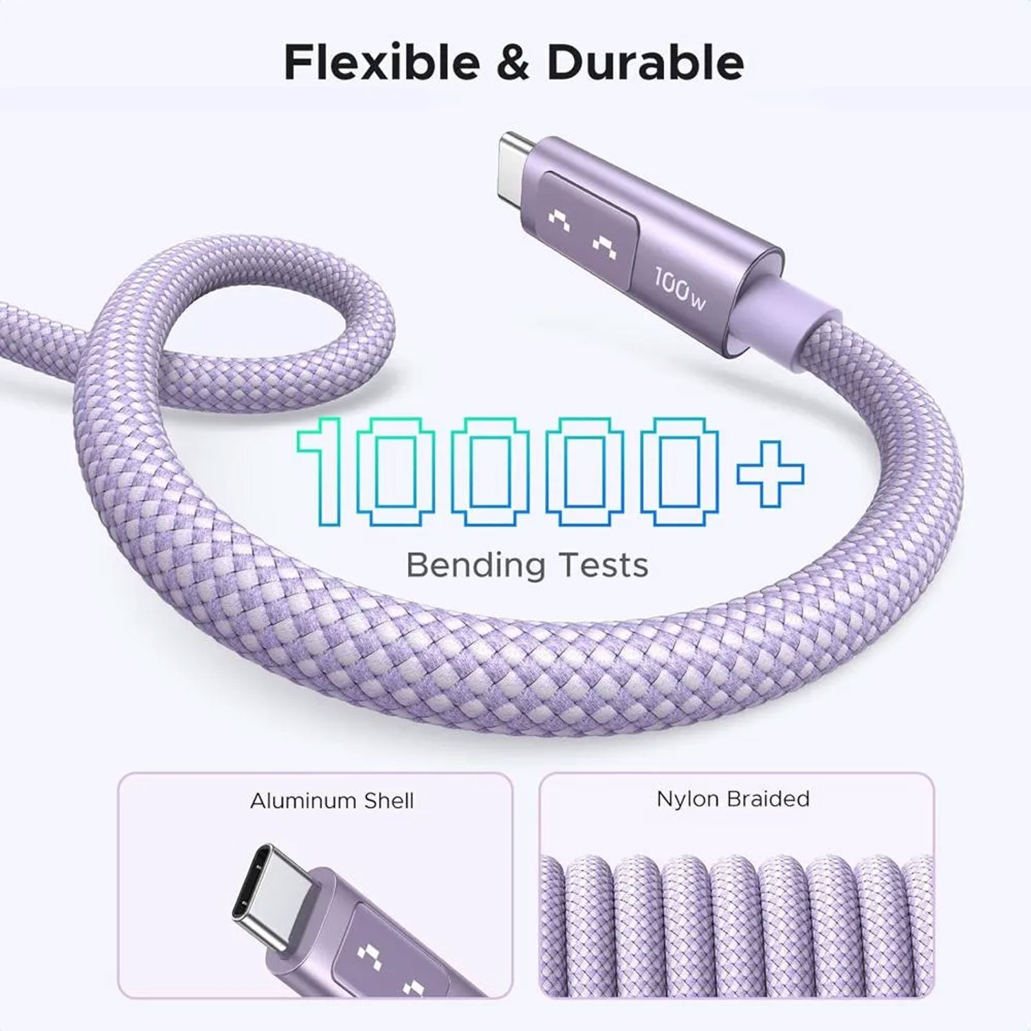 Cable Ugreen Uno Usb-C A Usb-C Pd Carga Rápida 2M Morado L509-65216 - Imagen 3