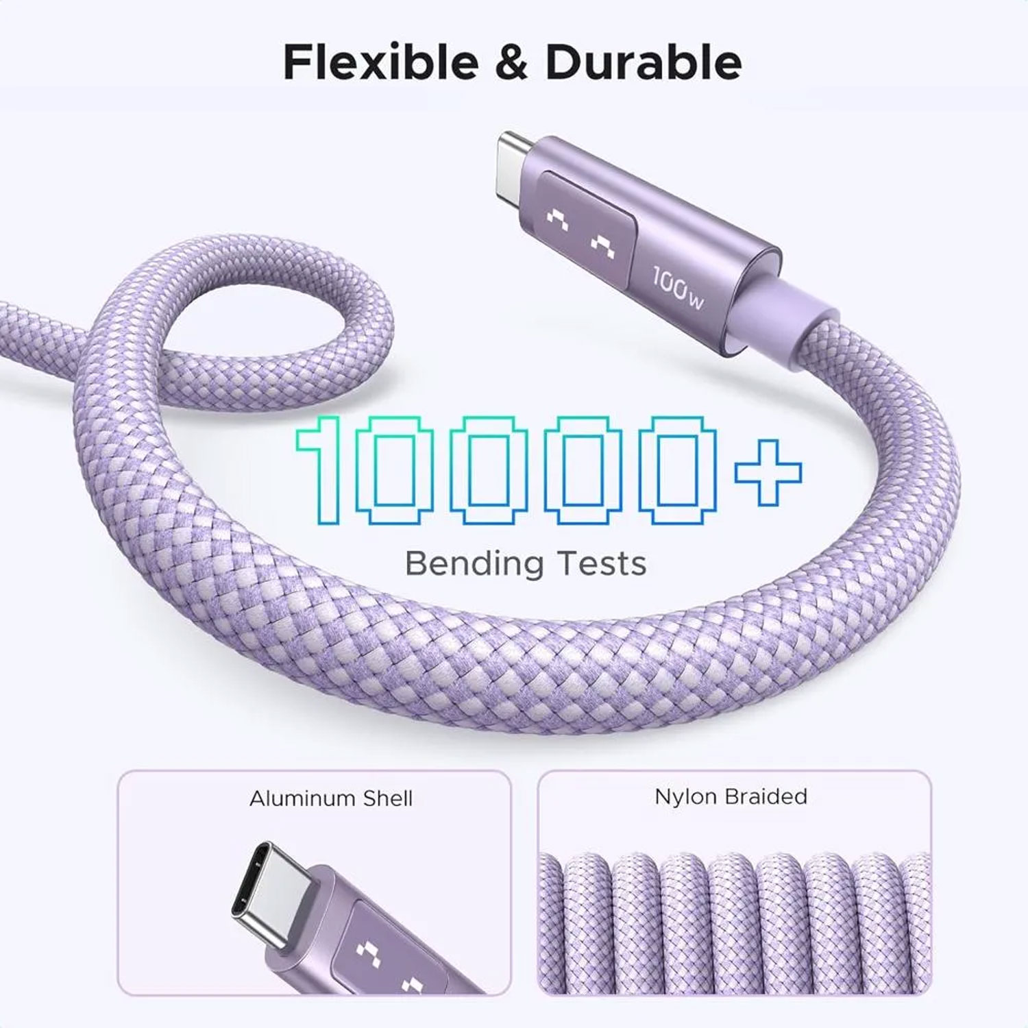 Cable Ugreen Uno Usb-C A Usb-C Pd Carga Rápida 1M Morado L509-65092 - Imagen 5