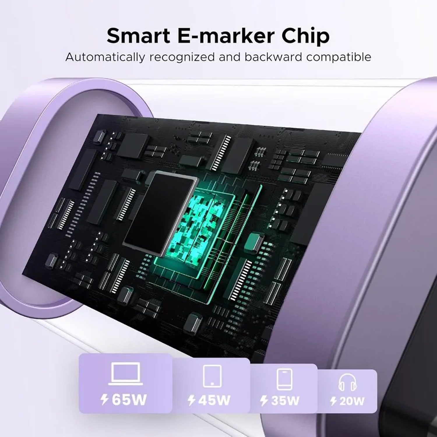 Cable Ugreen Uno Usb-C A Usb-C Pd Carga Rápida 1M Morado L509-65092 - Imagen 6