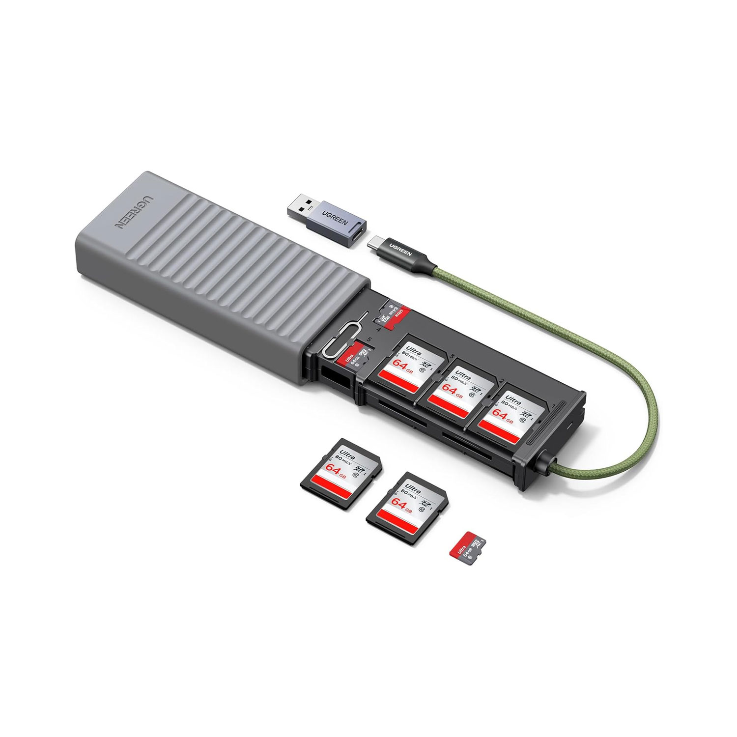 Estuche Con Lector De Tarjetas Ugreen Multifunción Cm856-55899