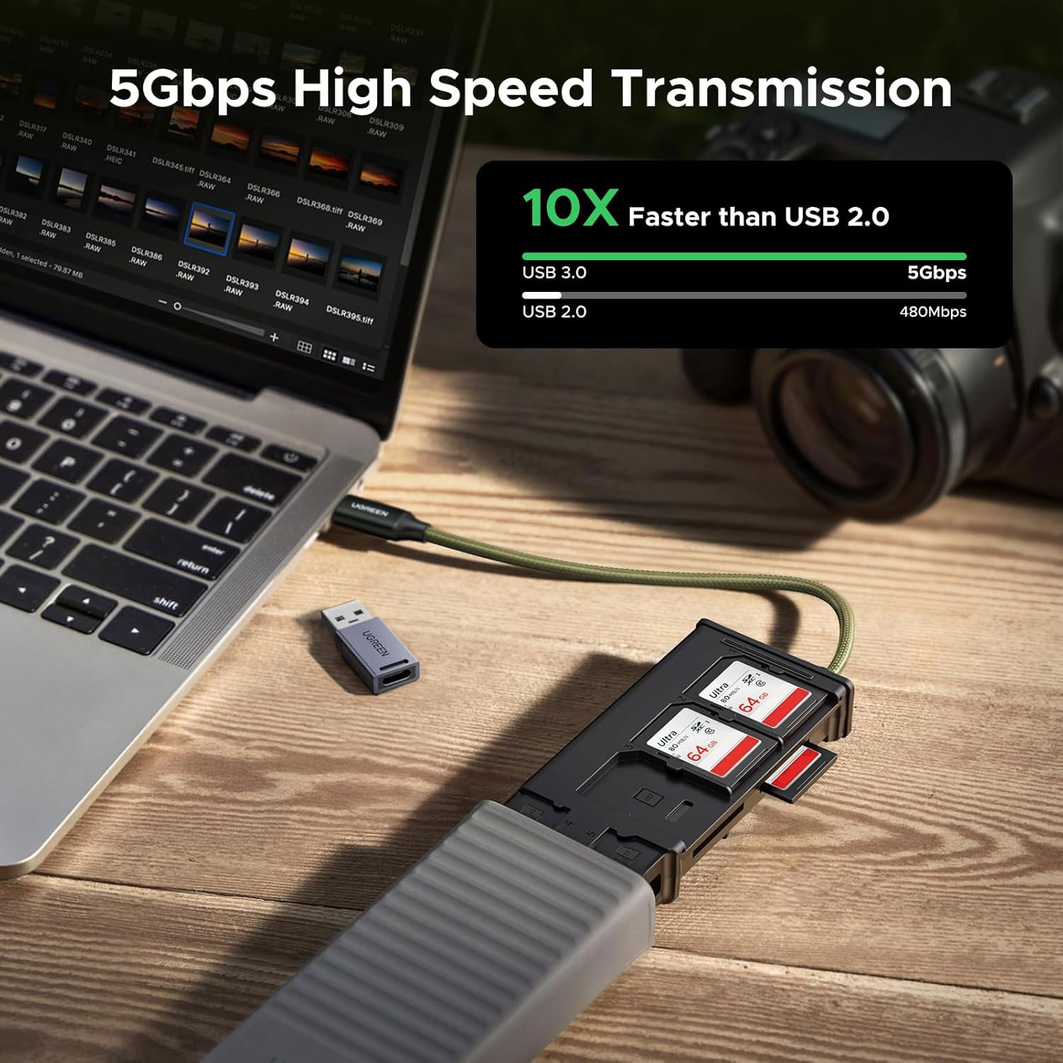 Estuche Con Lector De Tarjetas Ugreen Multifunción Cm856-55899 - Imagen 3