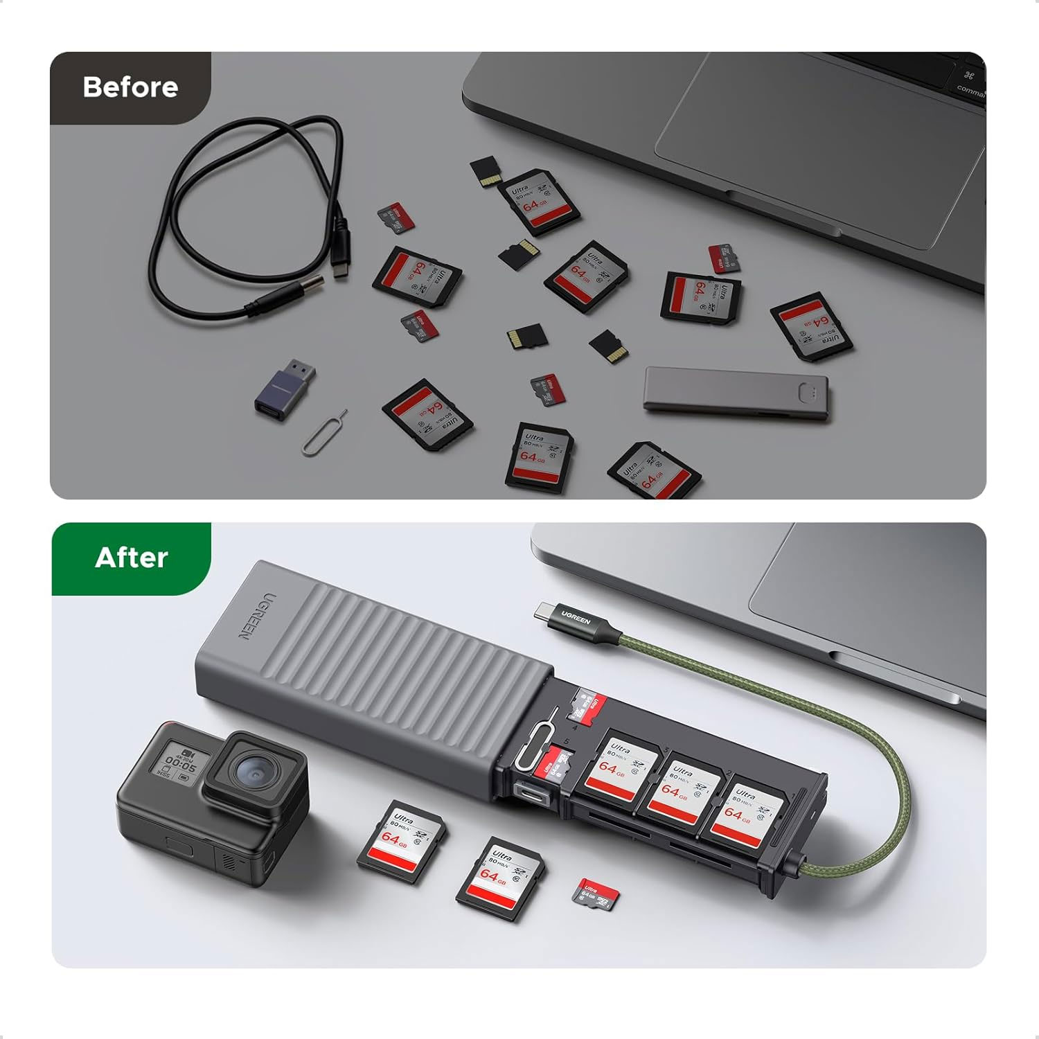 Estuche Con Lector De Tarjetas Ugreen Multifunción Cm856-55899 - Imagen 4