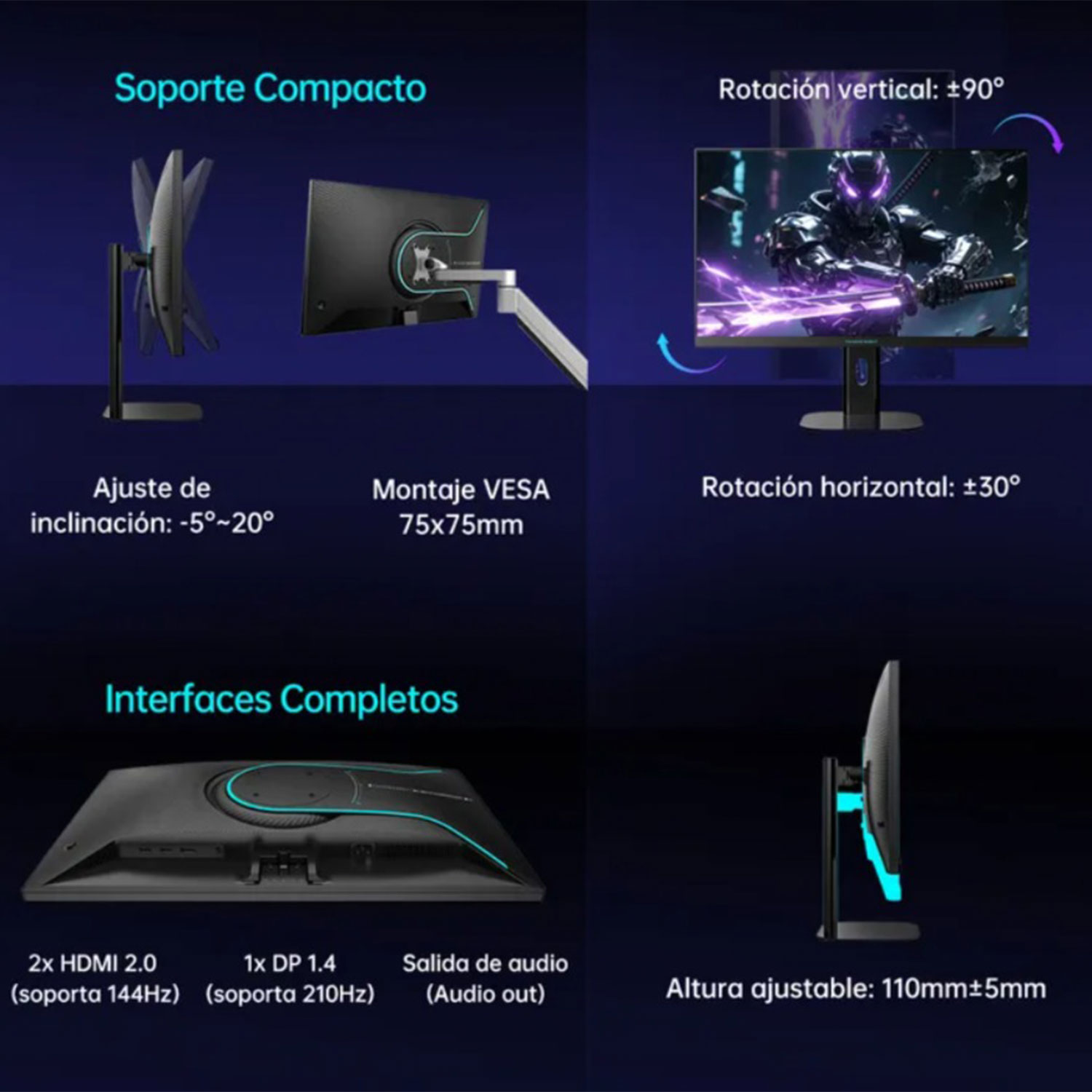 Monitor Thunderobot Zq27 Fast Ips 2K 210hz Negro - Imagen 5