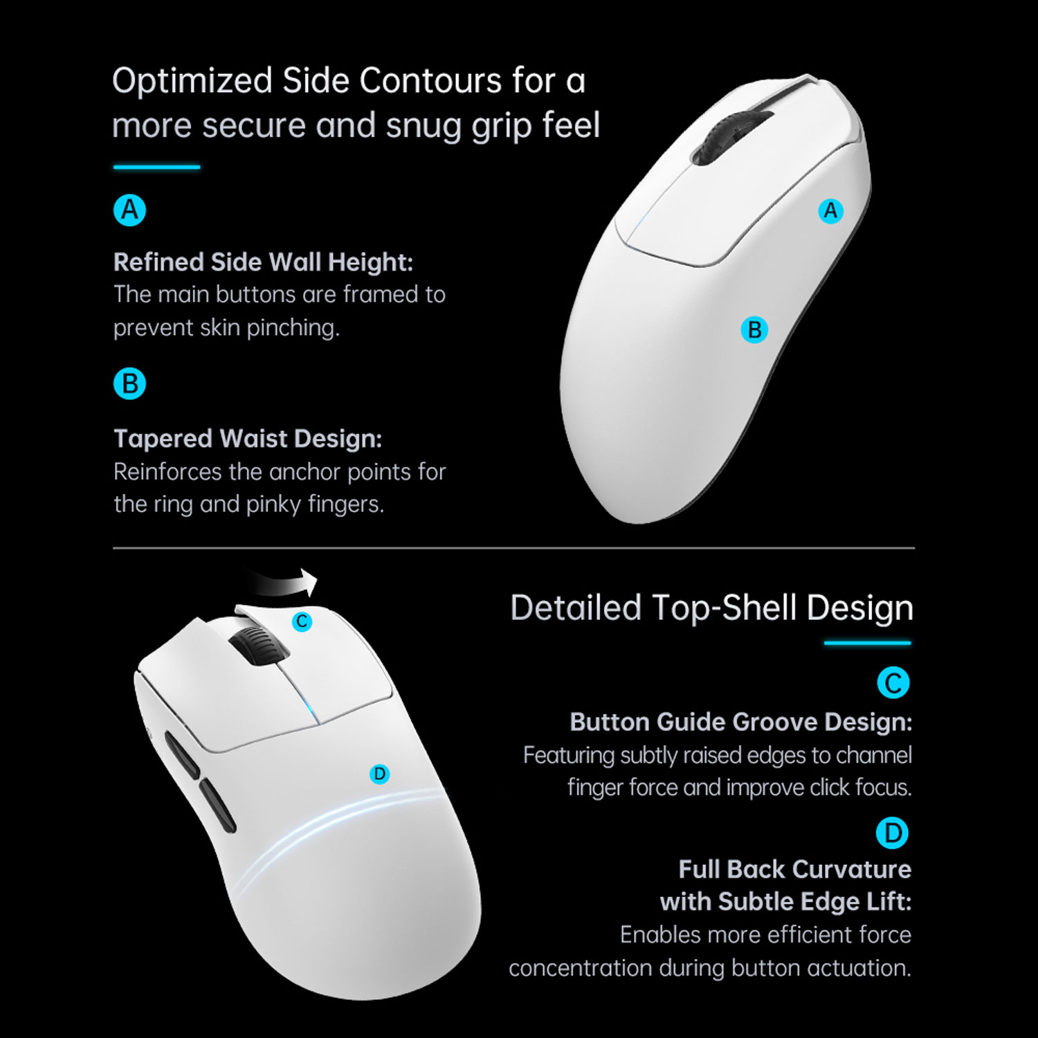 Mouse Gamer Machenike L9X1 Wireless Bluetooth 26K DPI Blanco - Imagen 4