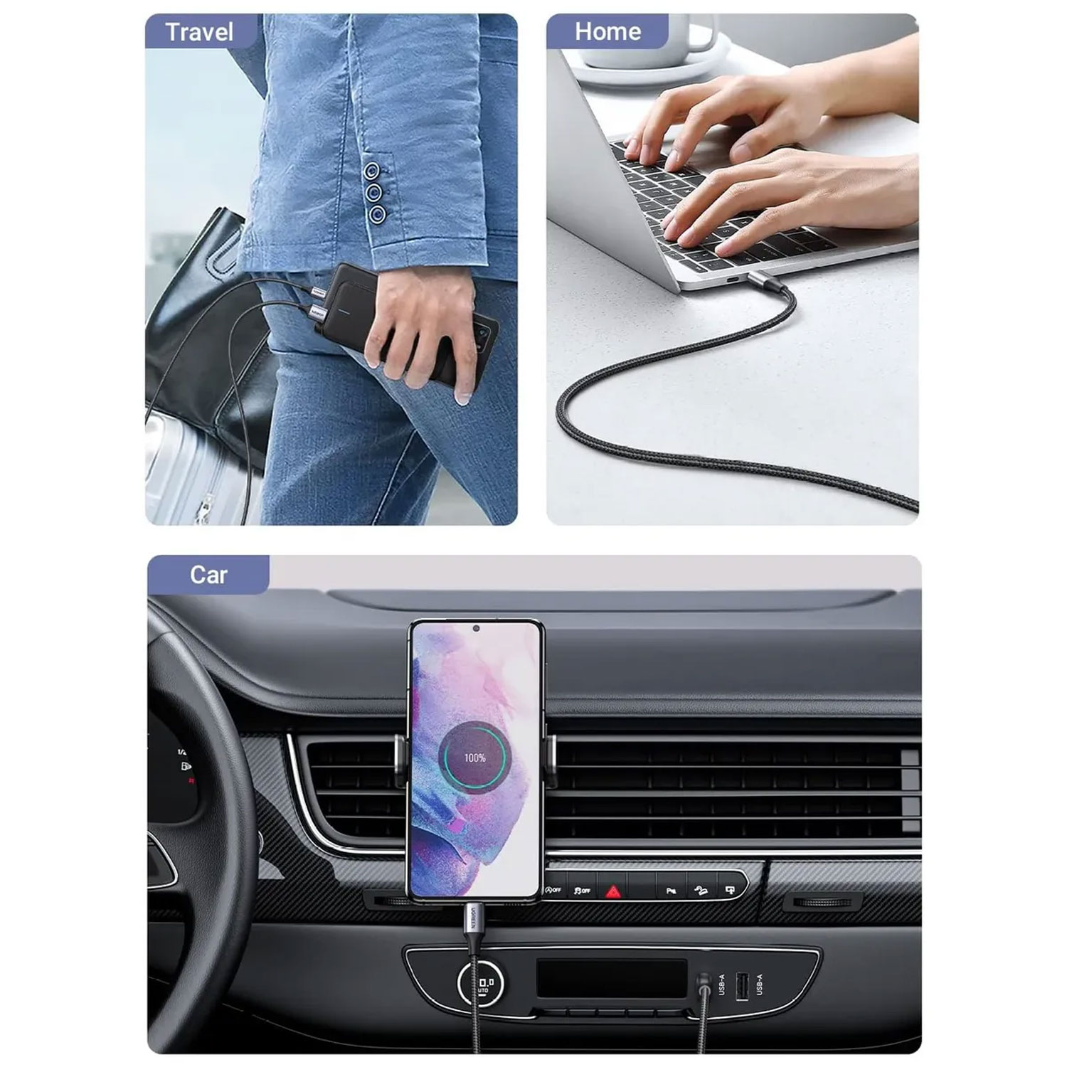 Cable UGREEN USB-A a C 18W 3A BLACK 1M US288 60126 - Imagen 5