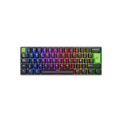 Teclado Gamer Royal Kludge Rk C61 Cableado Español Black Green Mint Magnetic Switch